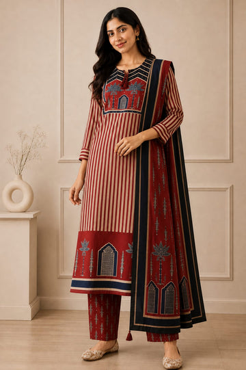 Rangrez Maroon Kurta Set