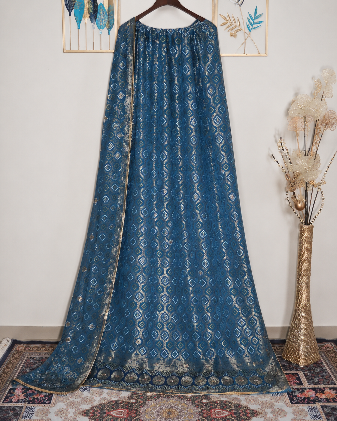 Neelam Royal Blue Banarasi Gotta Dupatta