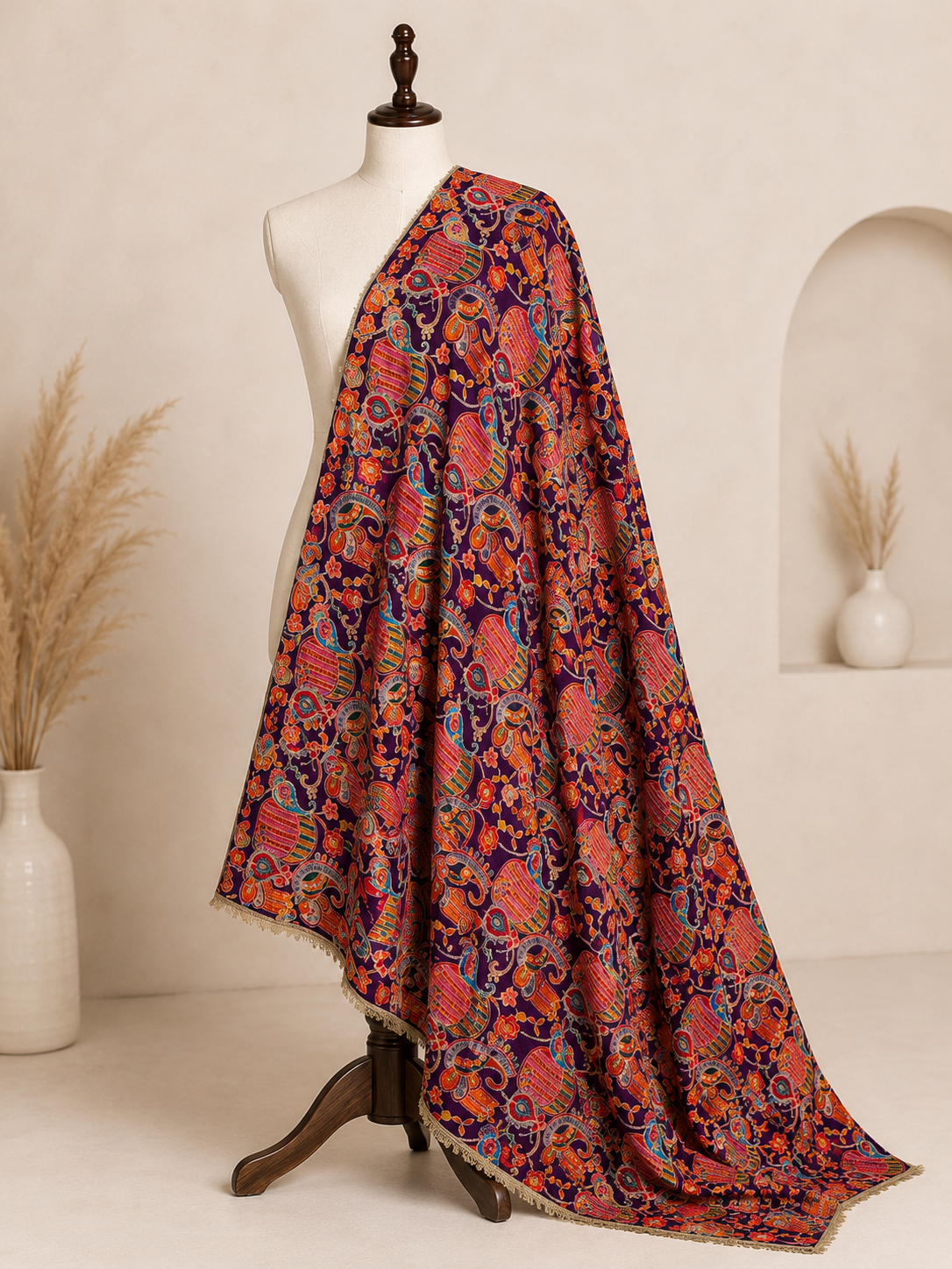 Ashvastra Rajwada Rang Printed Dupatta - Front View