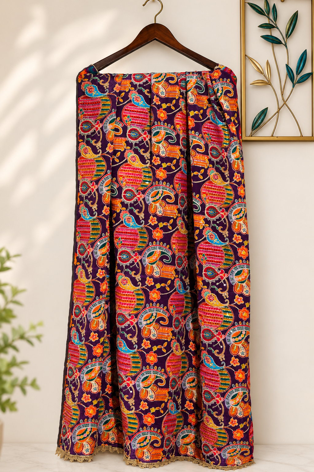 Ashvastra Rajwada Rang Printed Dupatta - Side Profile & Fit