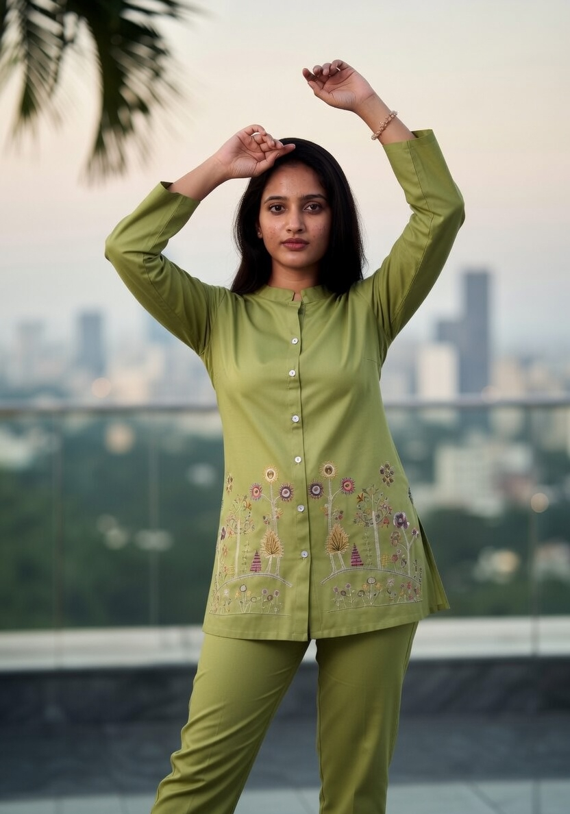 Soft Cotton Button-Front Kurta