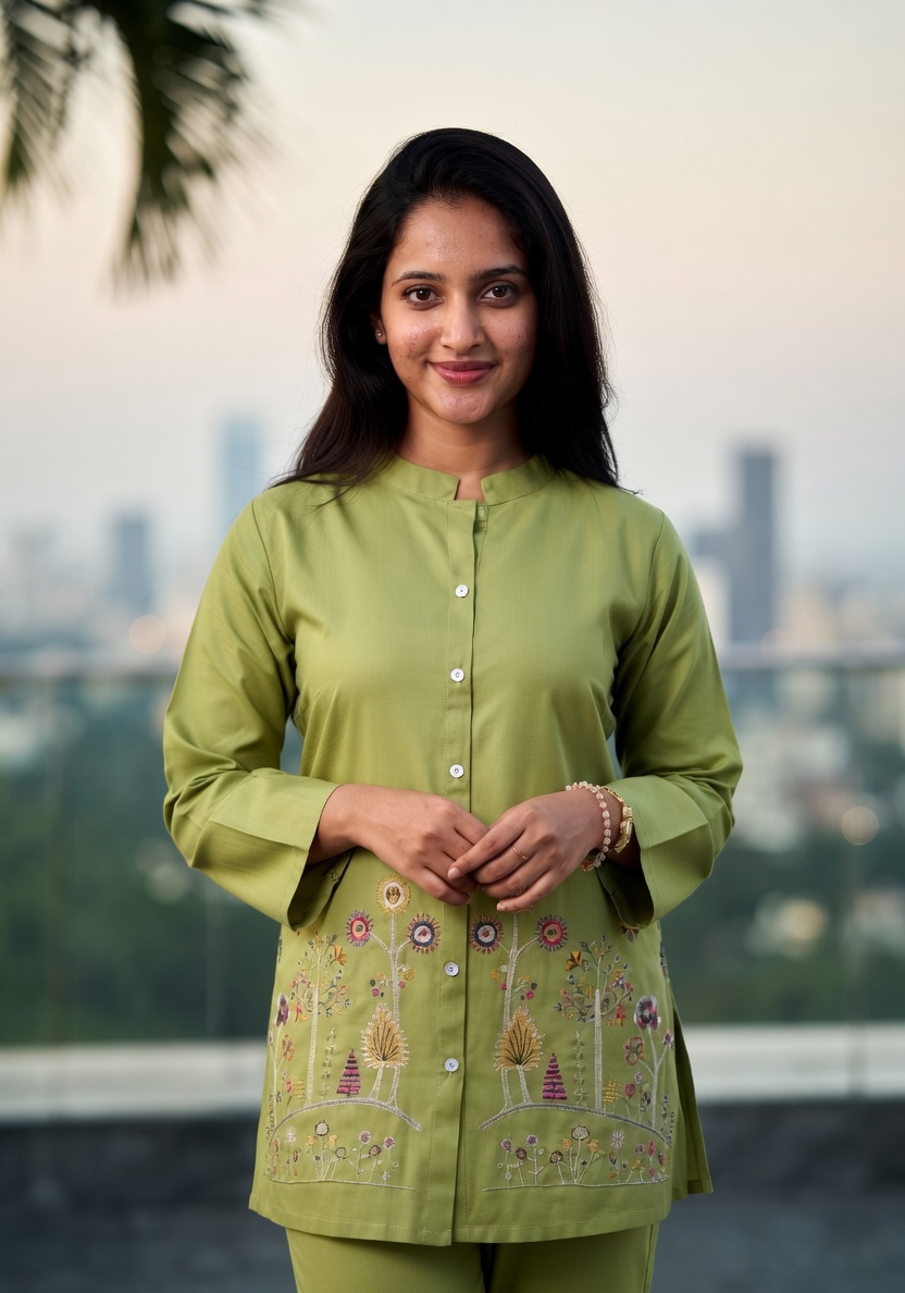 Soft Cotton Button-Front Kurta