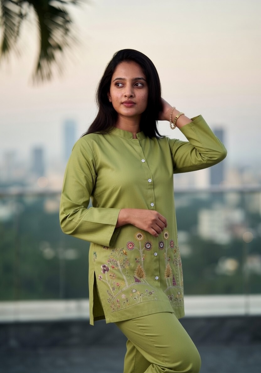 Soft Cotton Button-Front Kurta